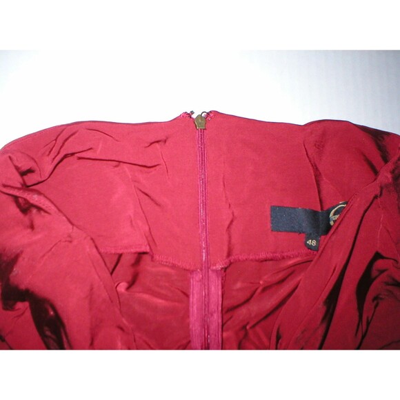 New Womens Designer Just Cavalli Italy Viscose Red Skirt 48 12 Metal Logo Accent - Picture 4 of 6